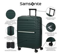 Samsonite Neo Flux - Spinner S, Equipaje de Mano expandible, 55 cm, 39/45 L, Verde Jungla (Jungle Green)