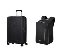 Samsonite Neopulse & Guardit Classy - Spinner M, 70 cm, 69 L y Equipaje de mano Ryanair, 25 x 20 x 40 cm, 20 L - Set de negocios elegante - Negro