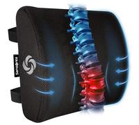 Samsonite SA5243 - Ergonomic Lumbar Support Pillow - Helps Relieve Lower Back Pain - 100% Pure Memory Foam - Improves Posture - Fits Most Seats - Breathable Mesh - Washable Cover - Adjustable Strap