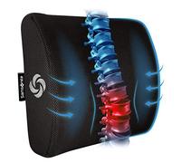 Samsonite SA5243 - Ergonomic Lumbar Support Pillow - Helps Relieve Lower Back Pain - 100% Pure Memory Foam - Improves Posture - Fits Most Seats - Breathable Mesh - Washable Cover - Adjustable Strap