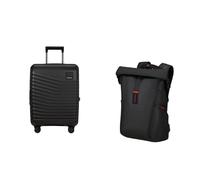 Samsonite Set de Viaje Maleta de Cabina Intuo de 55 cm en Negro y Mochila para portátil Paradiver Light de 17,3" en Negro