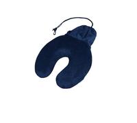 Samsonite TA Revolution - Almohada de Viaje de Espuma viscoelástica con Bolsillo - Almohada Cervical ergonómica para avión, Coche y Tren, Azul Medianoche