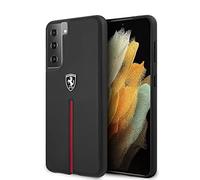 SAMSUNG Accesorios Smartphones Marca Modelo Ferrari FEOSIHCS21MBK S21+ G996 Czarny/Black hardcase Off Track Leather Nylon Stripe