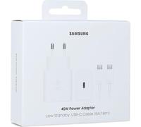Samsung Adaptador de Carga rápida EP-T4511X, Cargador USB-C con Carga rápida de 45 W, Compatible con Dispositivos de Otros Fabricantes, Incluye Cable de Datos, Color Blanco