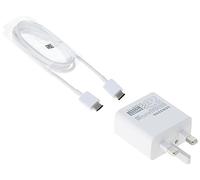 Samsung Cargador rápido adaptativo Oficial de Galaxy de 15 W (con Cable de Datos USB-C a C), Blanco