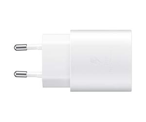 Samsung Cargador USB C, Adaptador de Corriente 25 W Ultra rápido, Carga rápida, Samsung Cargador Original, con Cable, Color Blanco