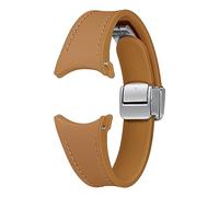 Samsung D-Buckle - Correa de Piel ecológica híbrida (Delgada, S/M) ET-SHR93 para Galaxy Watch6, Correa Original, D-Buckle, Piel sintética, Goma fluorada, Cierre desplegable Ajustable, Elegante, Camel
