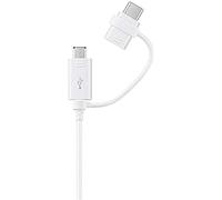 Samsung EP-DG930DWEGWW Cable USB Tipo C Original con Adaptador Micro USB, 1,5 m, Cable de Carga y Transferencia de Datos, USB-A a USB-C, Blanco