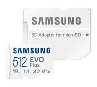 Samsung EVO Plus MicroSDXC 512GB UHS-I U3 V30 Clase 10 + Adaptador SD