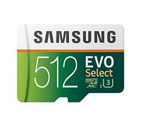 Samsung EVO Select 512 GB microSD 100 MB/s, velocidad Full HD & 4K UHD tarjeta de memoria incluye adaptador SD para smartphone, tableta, cámara de acción, dron y portátil