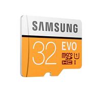 Samsung EVO - Tarjeta de memoria microSD de 32 GB (MicroSDXC EVO, 32 GB, MicroSDXC, Clase 10, 95 MB/s, UHS-I, IPX7), Naranja/Blanco