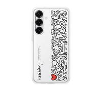 Samsung FlipSuit Case Cover para Galaxy S25+, Tarjeta Keith Haring con tecnlogía NFC incluida, Blanco