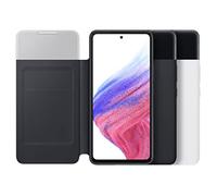Samsung Funda Tipo Cartera para Galaxy A53 5G Smart S View, Protectora, ecológica con Bolsillo Oculto para Tarjetas, versión Estadounidense, Color Negro