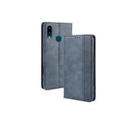 Samsung Galaxy A10S Protective Leather Case with Card Slots and Phone Stand - Blue