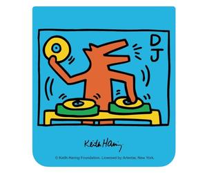 Samsung Galaxy Official Keith Harring 'DJ' - Tarjeta de Contenido para Z Flip5 FlipSuit Case, Color Azul Capri