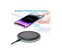 Samsung Galaxy S24/S23 Ultra/S22/S21/Z Flip 6 5.15W Wireless Charger iPhone 15 14 Wireless Charger (Black)