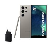Samsung Galaxy S24 Ultra y Cargador 45W, Teléfono Móvil con IA, Smartphone Android, 12 GB RAM, 512 GB Almacenamiento, Cámara 200MP, S Pen, Batería Larga Duración, Gris Titanium (Versión Española)