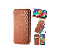 Samsung Galaxy S9 Case, Brown Leather Color, Slim Silicone, Shockproof, Rigid Protection with Stand and Card Holder