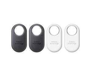 Samsung Galaxy SmartTag2 - Rastreador Bluetooth con Vista de brújula, búsqueda cercana, hasta 500 días, Resistente al Agua, Color Negro y Blanco (4 Unidades)