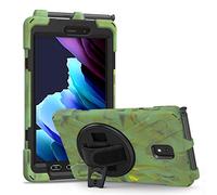 Samsung Galaxy Tab Active 3 8" T570 T575 T577 Caso, Tres Capa Resistente Cuerpo Completo Funda Protectora con Soporte/Correa de Mano para Samsung Galaxy Tab Active 3 8" T570 T575 T577 (Camuflaje)