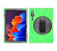 Samsung Galaxy Tab S8 Plus 12.4 X800 X806 Caso, Tres Capa Resistente Cuerpo Completo Funda Protectora con Soporte/Correa de Mano/Portalápiz para Samsung Galaxy Tab S8 Plus 12.4 X800 X806 (Verde)