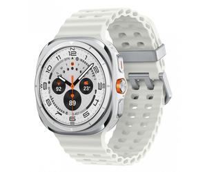 Samsung Galaxy Watch Ultra - 47 mm - Titan - intelligente Uhr mit Marineband - Gummi - weiß - Bandgröße: S/M/L - Anzeige 3.8 cm (1.5")