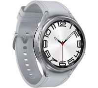 Samsung Galaxy Watch6 Classic - 47 mm - intelligente Uhr mit Band - Hybrid-Eco-Leder - Silber - Bandgröße: M/L - Anzeige 3.73 cm (1.5")
