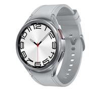 Samsung Galaxy Watch6 Classic - 47 mm - intelligente Uhr mit Band - Hybrid-Eco-Leder - Silber - Bandgröße: M/L - Anzeige 3.73 cm (1.5")