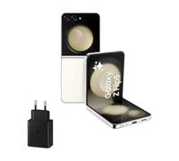 Samsung Galaxy Z Flip5, 256 GB + Cargador 45W - Teléfono Móvil Plegable con IA, Smartphone Android Libre, 8GB de RAM, Diseño Plegable, Beige (Versión Española)
