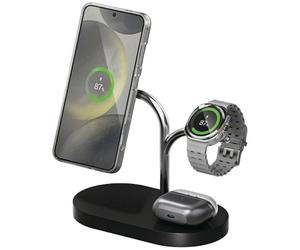 Samsung GP-PWU024WIABW Caricabatterie per dispositivi mobili Auricolare, Smartphone, Orologio intelligente Nero, Argento USB Carica wireless Interno