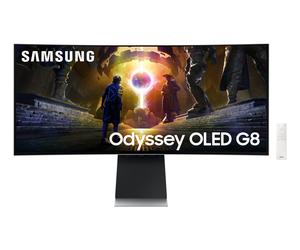 Samsung Odyssey OLED G8 S34DG850SU - G85SD Series - moniteur OLED - Intelligent - jeux - incurvé - 34" - 3440 x 1440 UWQHD @ 175 Hz - 250 cd/m˛ - 1000000:1 - HDR10, HDR10+ - 0.03 ms - 2xHDMI, DisplayP