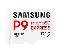 Samsung P9 Express microSD 512GB, Velocidad de Lectura hasta 800 MB/s, U3, V30, A1, para Nintendo Switch 2, Smartphones, Tablets, GoPRO, Dron dji, Steam Deck, (MB MK512T)