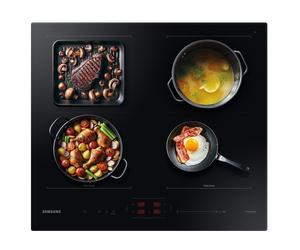 Samsung Placa Inducción 4 zonas cocción Dual Flex NZ64B5066FK/U1 - Negro, Negro