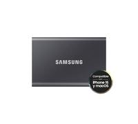 Samsung Portable SSD T7, 4 TB, Disco Duro Externo, Lectura y Escritura 1.050 MB/s, USB 3.2 Gen.2, Compatible con iPhone, Mac, PC, Smartphone y Videoconsola, Gris (MU-PC4T0T/WW)