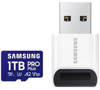 Samsung Pro Plus (2024) Tarjeta microSD + Lector de Tarjetas USB, 1 TB, UHS-I U3, Full HD y 4K UHD, 180 MB/s de Lectura, 130 MB/s de Escritura, Tarjeta de Memoria para Smartphone, cámara de acción