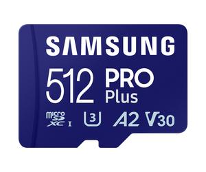 SAMSUNG PRO Plus microSD 512GB Up to 180MB/s Read and 130MB/s Write speed with Class 10 4K UHD in ard reader 2023