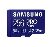 Samsung PRO Plus Tarjeta de memoria MicroSD con Adaptador SD, 256GB, 180 y 130 MB/s, Full HD & 4K UHD, UHS-I, U3, V30, A2, Compatible con Smartphone Android, Tableta, GoPro y Dron DJI (MB-MD256SA)