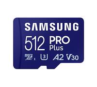 Samsung PRO Plus Tarjeta de memoria MicroSD con Adaptador SD, 512GB, 180 y 130 MB/s, Full HD & 4K UHD, UHS-I, U3, V30, A2, Compatible con Smartphone Android, Tableta, GoPro y Dron DJI (MB-MD512SA)