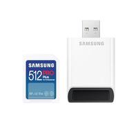 Samsung PRO Plus Tarjeta de memoria SD con Lector, 512 GB, 180 y 130 MB/s, Full HD & 4K UHD, UHS-I, U3, V30, A2, Compatible con Smartphone Android, Tableta, GoPro y Drone DJI (MB-SD512SB/WW)