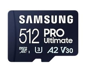 SAMSUNG Pro Ultimate microSD 512GB Memory Card UHS-I U3 FHD 4K UHD 200MB/s Read 130 MB/s Write for Smartphone Drone Incl USB-Reader
