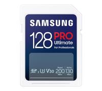 Samsung PRO Ultimate Tarjeta de Memoria SD, 128 GB, Lectura 200 MB/s, Escritura 130 MB/s, UHS-I, C10, U3, V30, 4K UHD, Para Smartphone, Dron o Cámara de Acción (MB-SY128S)