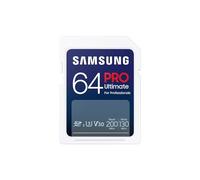 Samsung PRO Ultimate Tarjeta de Memoria SD con Lector USB, 64 GB, Lectura 200 MB/s, Escritura 130 MB/s, UHS-I, C10, U3, V30, 4K UHD, Para Smartphone, Dron o Cámara de Acción (MB-SY64SB)