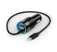 Samsung S25 S24 Ultra - Cargador de coche USB C de 48 W, cable de carga rápida para Galaxy S25 Edge A36 A56 A26 S25+ S24 Plus A16 5G A15 S23 FE S22 S21, enchufe de coche de doble puerto, adaptador de
