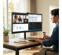 Samsung Samsung ViewFinity S65VC 34" Curvo UWQHD USB-C Monitor profesional curvo UWQHD de 34 pulgadas con USB-C de 90 W, cámara integrada, altavoces y formato