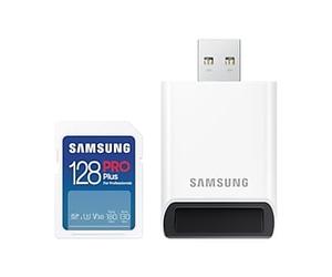 SAMSUNG SD PRO Plus 2023 128GB SD Memory Card incl. USB card reader UHS-I U3 Full HD & 4K UHD 180 MB/s Read 130 MB/s Write