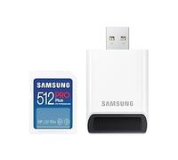 SAMSUNG SD PRO Plus 2023 512GB SD Memory Card incl. USB card reader UHS-I U3 Full HD & 4K UHD 180 MB/s Read 130 MB/s Write
