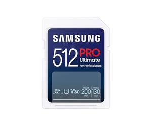 SAMSUNG SD PRO Ultimate 512GB SD Memory Card incl. USB card reader UHS-I U3 Full HD & 4K UHD 200 MB/s Read 130 MB/s Write