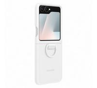 Samsung Silicone Case with Ring Funda Plegable de Silicona con Anillo para Galaxy Z Flip6 | Z Flip7 FE, White