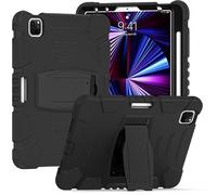 Samsung Tab 8.0 T290 T295 Funda con Soporte, Duradera, híbrida, Resistente a los Golpes, Triple Capa, Carcasa Protectora de Silicona para tabletas Infantiles (Negro)