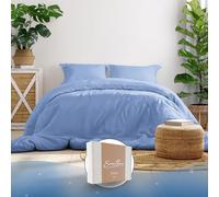 Samthus Juego de ropa de cama 200x220 en algodón satinado - Oeko-Tex Made In Green - Un sueño celestialmente suave - Juego de ropa de cama con 1x funda de edredón 200x220 + 2x fundas de almohada 80x80